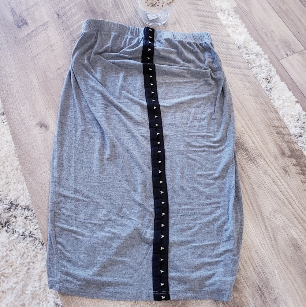 Asos Gray Black Clasp Closure Skirt